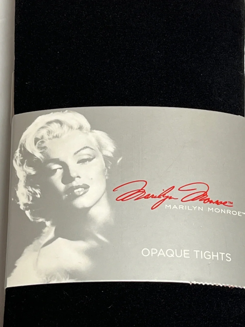 Marilyn Monroe Opaque Tights Black Large L NWT Hosiery